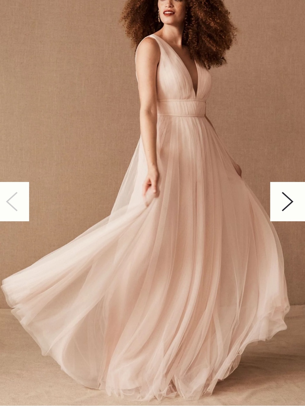 Jenny Yoo Sarita V-Neck Tulle Maxi Gown